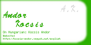 andor kocsis business card